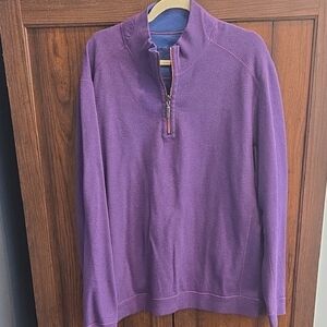 Tommy Bahama Men's Vibrant Purple Zip-Up Sweater